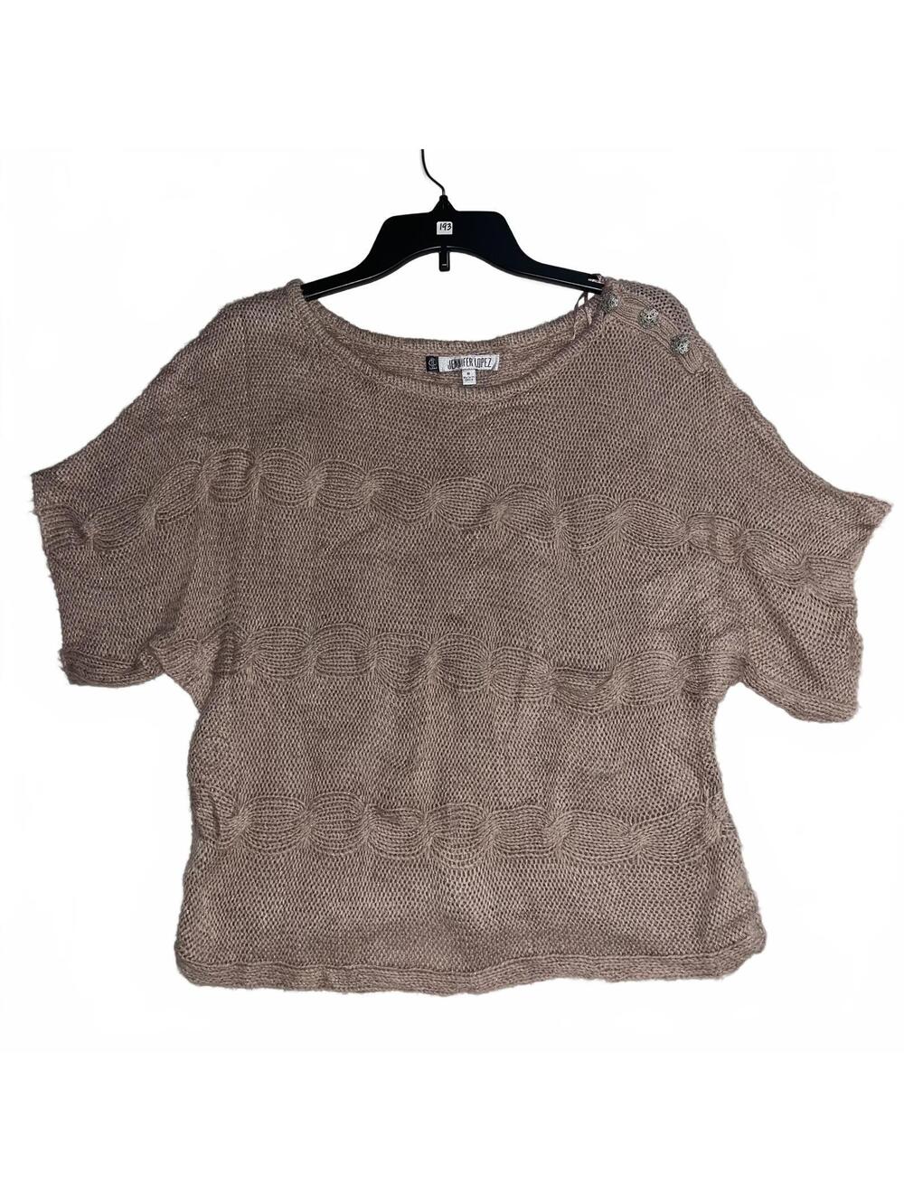 Y2K Mauve Pink Chunky Textured Knit Asymmetrical Sweater Top Size Medium